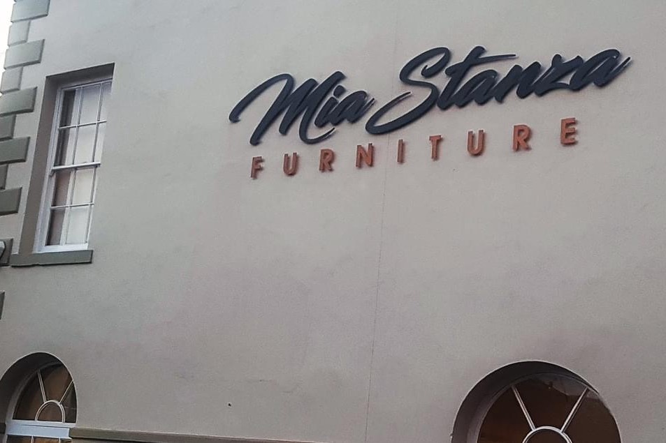 Mia-Stanza-Furniture-Sign - - retail signage and hospitality signage